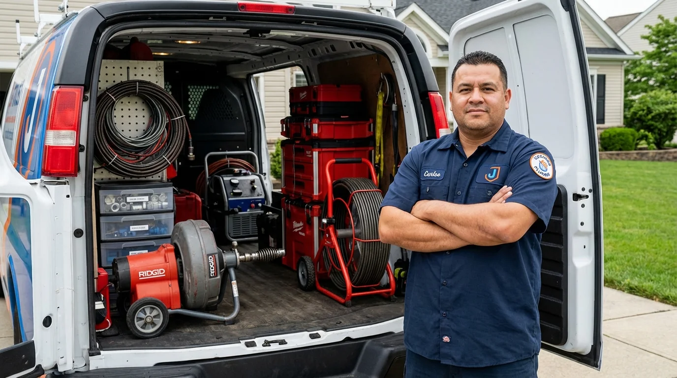 Professional drain cleaning equipment and Johns Plumbing LLC plumber in Hoquiam