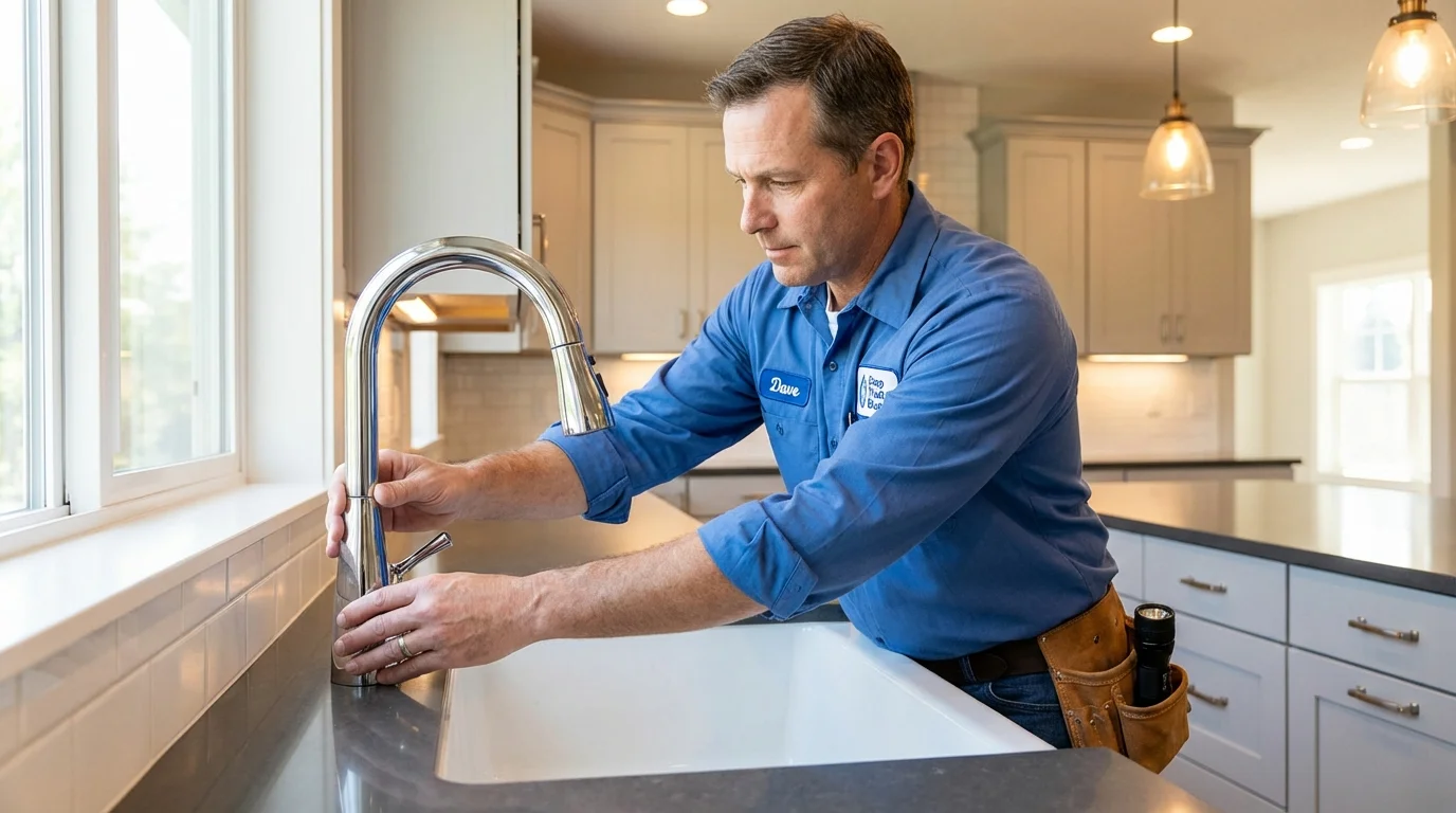 Kitchen faucet installation by Johns Plumbing LLC in Hoquiam