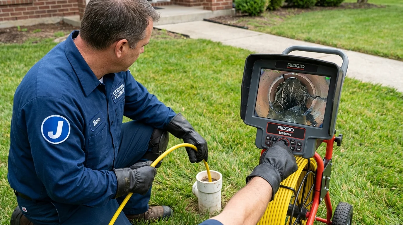 Sewer camera inspection being performed by Johns Plumbing LLC in Hoquiam